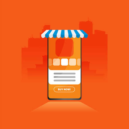 Flat design concept E-commerce vector.のイラスト素材