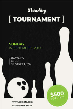 Bowling ball and pins posterのイラスト素材