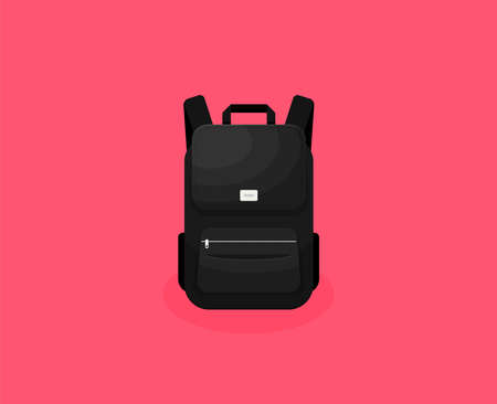 Schoolbag flat illustration. Bag for school.のイラスト素材