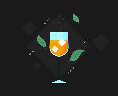 Isolated vector cocktail in flat styleのイラスト素材
