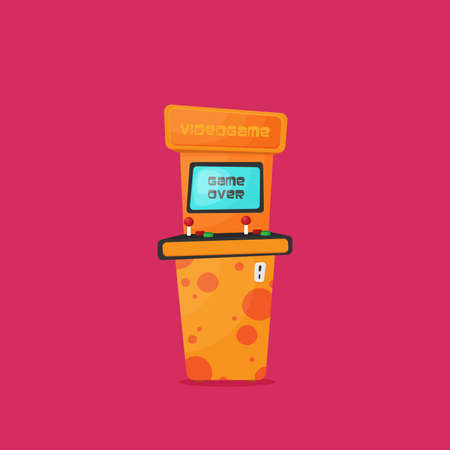Retro arcade machine. Flat style vector illustration.のイラスト素材
