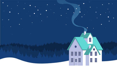 Christmas card in flat style. Greating vector cardのイラスト素材