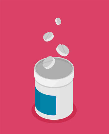 Flat 3d isometric pharmaceutics pharmacy drugのイラスト素材