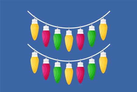 Christmas card. Christmas light flat for web and designのイラスト素材