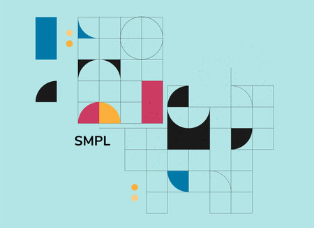 Flat vector. Minimal geometric background. Dynamic shapes composition. Eps10 vector.