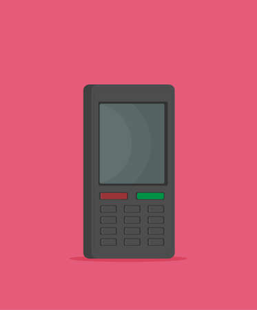 Vector flat icon of phone with keypad and display.のイラスト素材