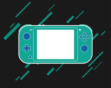 Mobile video console vector illustration. Video game console portable. Creative switch console.のイラスト素材
