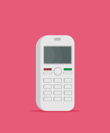 Vector flat icon of phone with keypad and display.のイラスト素材