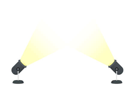 Two spotlights in flat style vectorのイラスト素材