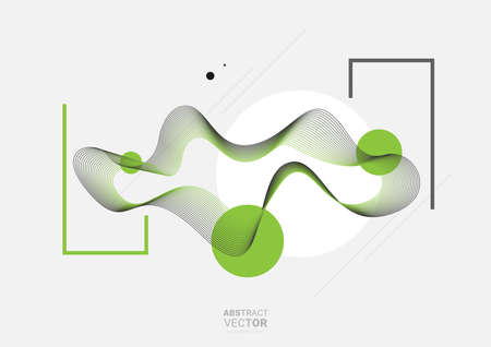 Abstract background with dynamic linear waves. Vector illustration in flat minimalistic styleのイラスト素材