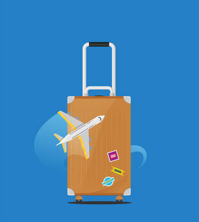 Modern and realistic luggage design. Vector stock illustration.のイラスト素材