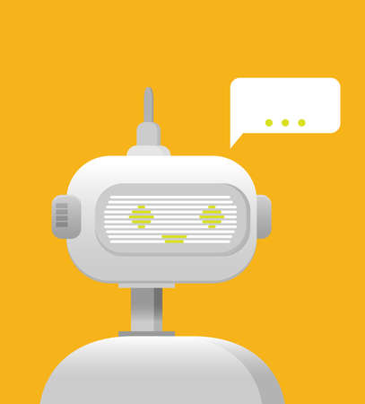 Robot. Customer support service chat bot. Flat vector illustrationのイラスト素材
