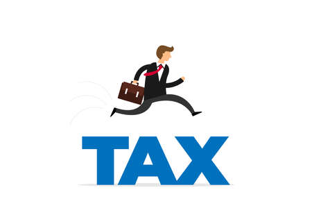 Business jumping from spring. Concept business vector illustration, Flat cartoon designのイラスト素材