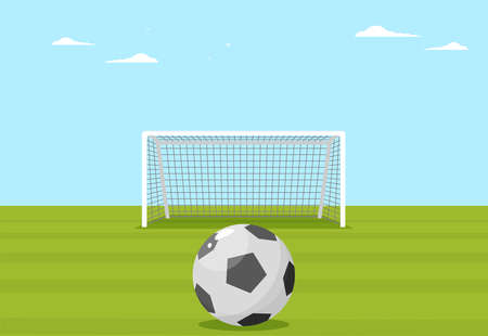 Background of football stadium vector flat design illustration.のイラスト素材