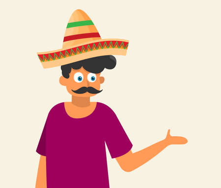 Flat mexican hat vector icon.のイラスト素材