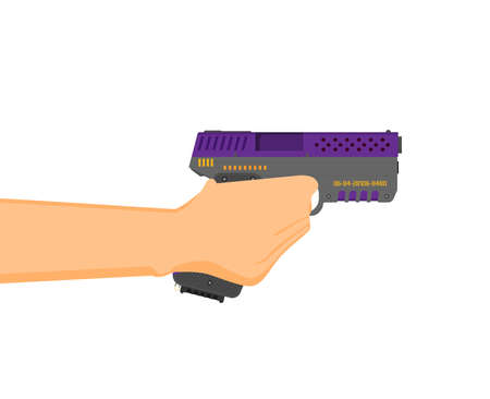 Flat vector illustration of antiquated American Gun.