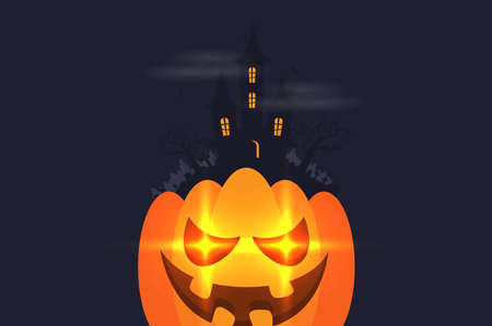 Halloween background flat design vectorのイラスト素材