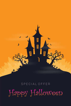 Halloween background flat design vectorのイラスト素材