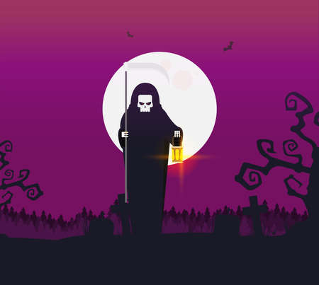 Halloween background flat design vectorのイラスト素材