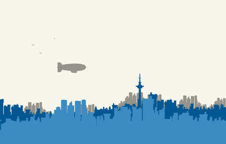 Night cityscape background with buildings.のイラスト素材