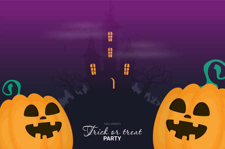 Halloween background flat design vectorのイラスト素材