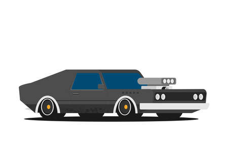 Muscle car. Flat styled vector illustrationのイラスト素材
