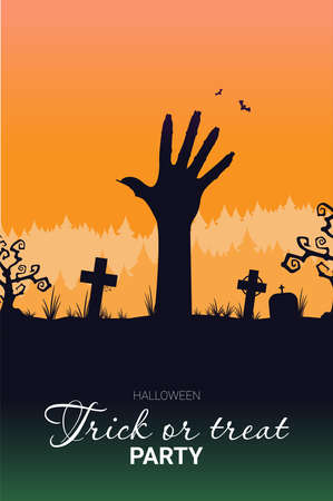 Halloween background flat design vectorのイラスト素材
