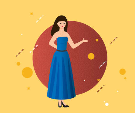 Flat fashion shopping girl illustrationのイラスト素材
