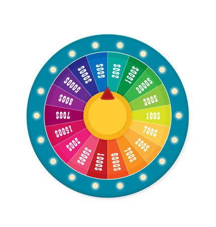 Fortune of wheel. Flat vector isolated on color backgroundのイラスト素材