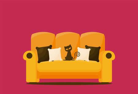 Flat vector sofa isolated on white backgroundのイラスト素材