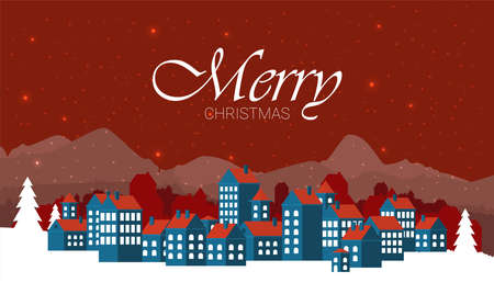 Christmas card in flat style. Greating vector cardのイラスト素材