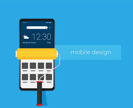 Mobile Application Interface flat vectorのイラスト素材