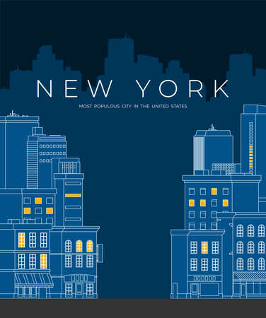 Downtown vector building illustration isolated on backgroundのイラスト素材