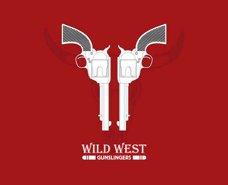 Flat vector illustration of antiquated American Gun.のイラスト素材