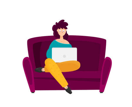 The woman is working on the development flat vectorのイラスト素材