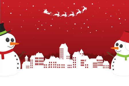 Christmas card in flat style. Greating vector cardのイラスト素材