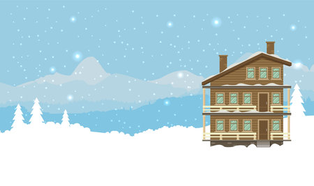 Christmas card in flat style. Greating vector cardのイラスト素材