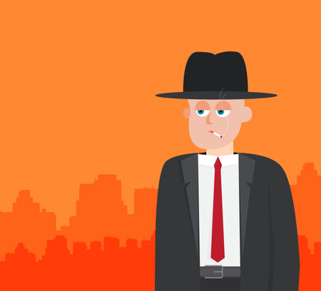 silhouette of man watching in the window vectorのイラスト素材