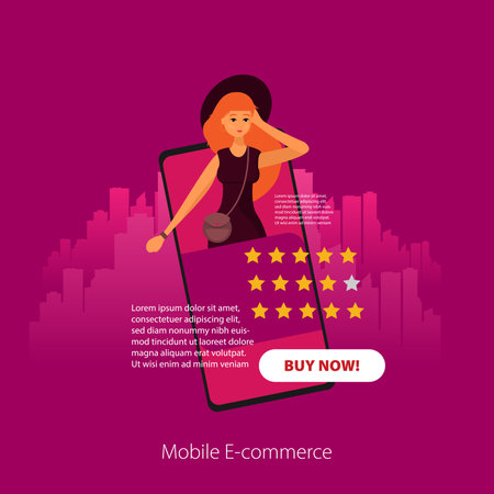 Flat design concept E-commerce vector.のイラスト素材