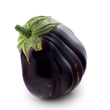 eggplant varieties of beef heart on a white backgroundの写真素材