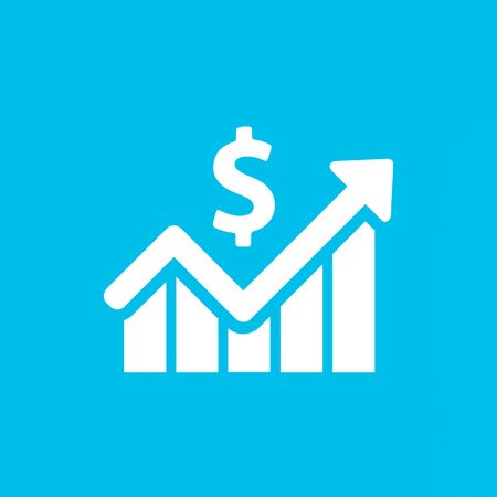 advertising of monitor and a chart as a symbol of business growthの写真素材