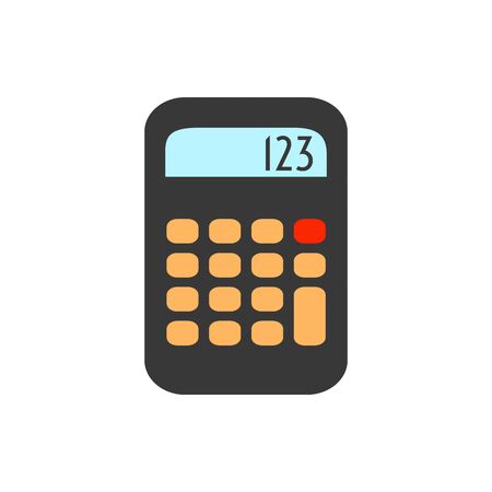 Calculator flat icon on the white background.の写真素材