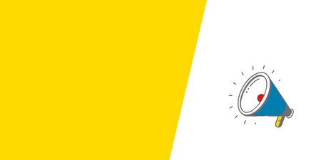 Job announcement banner and loudspeaker.の写真素材