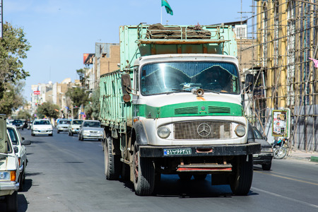 QOM, IRAN - 0CTOBER 10, 2014: oldtimer mercedes truckのeditorial素材