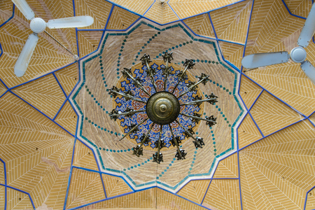 ceiling of Shrine of Sultan Amir Ahmad, Mosque, Kashanのeditorial素材