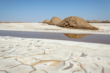 eggshaped hills in the salt sea, desert Dasht-e-Lut, Iranの写真素材