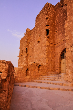 Ancient castle of Palmyra (Fakhr-al-Din al-Ma'ani Castle) at sunrise, Syriaのeditorial素材