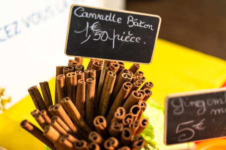 cinnamon sticks on a street food market in St. Francois, Guadeloupeの写真素材