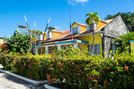 ISLANDS OF THE SAINTS, GUADELOUPE - NOVEMBER 14, 2015: town hall of Terre-de-Hautのeditorial素材