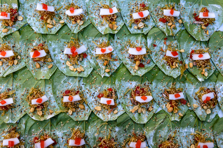 traditional betel nut preparation, Myanmarの写真素材